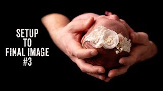 Baby in parents hands NEWBORN PHOTOSHOOT Tutorial | Setup to final image #3