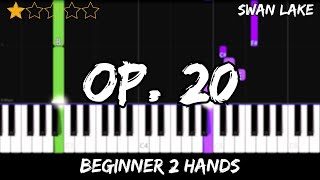 Swan Lake - Op. 20 - Easy Beginner Piano Tutorial - For 2 Hands