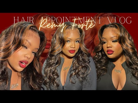 HIGHLIGHT BOMBSHELL CURLS ♥️ come with me to my hair appointment vlog ft. Remy Forte