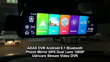 Udricare ADAS DVR Android 8.1 GPS Dual Camera 10 inch Smart Intelligent Rear View Mirror