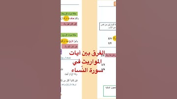 الفرق بين آيات المواريث (11-12-176) من سورة النساء