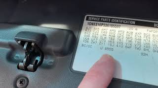 2002-2009 Chevrolet Trailblazer Paint Code Location