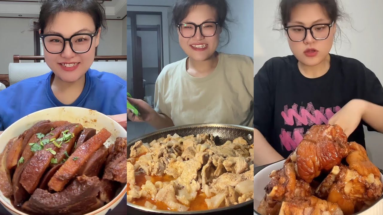 Yummy /Eating Challenges 🤤 Pork belly Spicy noodles 🍜😋 fired chicken 🍗#eatingshow #delicious #eat 