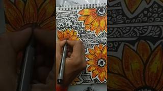 sunflower design mandala art for beginners..🌼🌻🎨🖌️#shortfeeds// #sunflower// #shorts// #shortsvideo//