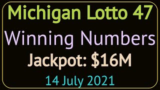 Today Michigan Lotto 47 Winning Numbers Wednesday 14 July 2021.MI Lotto 47 Drawing Tonight 7/14/2021