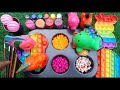 Satisfying Video DIY How To Make Rainbow Square Shapes Full With Glitter Slime Colorful Sprunki ASMR