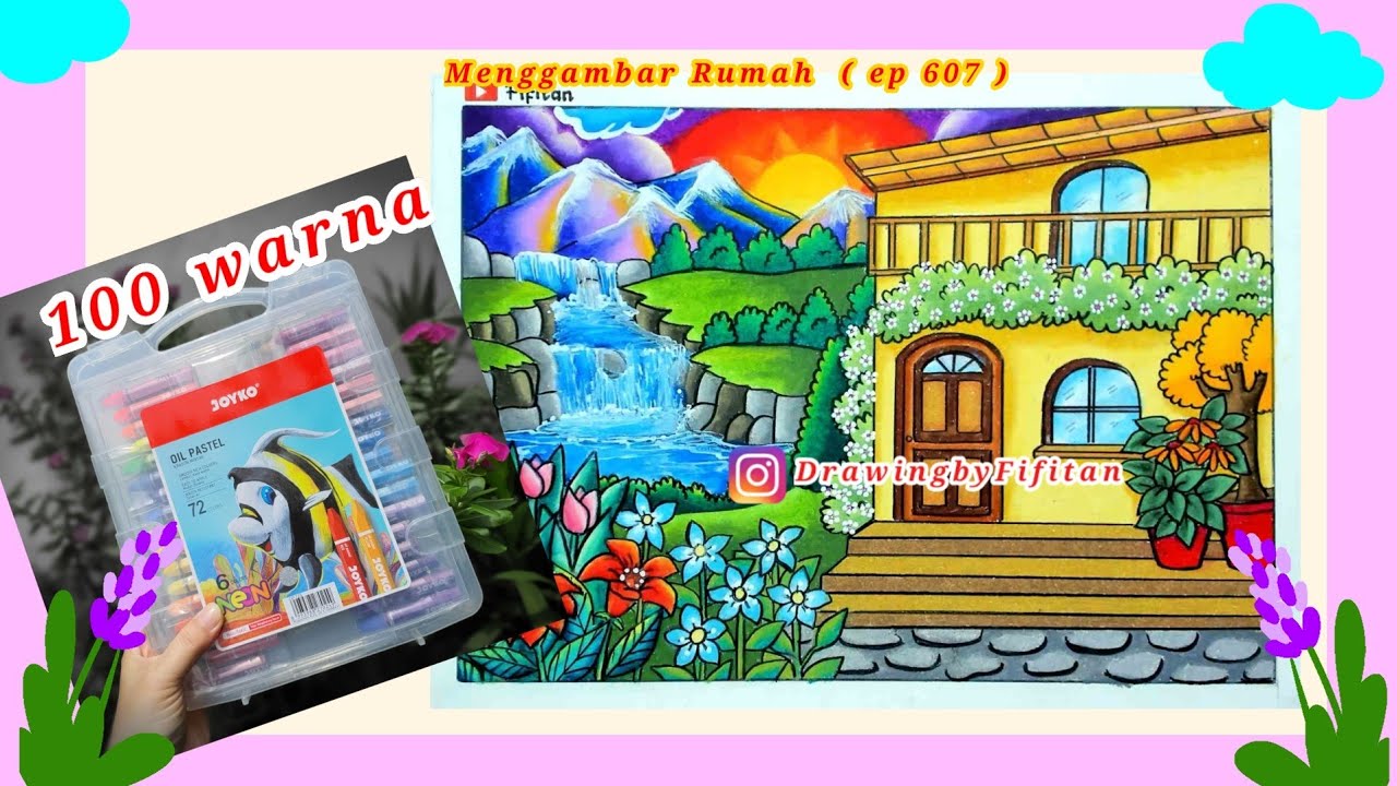 Menggambar Rumah dg pemandangan alam yang indah