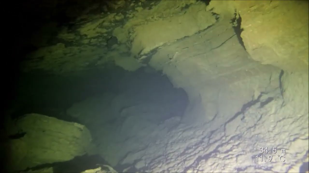 France - Source du Planey, clip through the oval section to the rock collapse