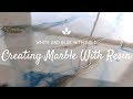 Make Marble With Resin (White and Blue with Gold)