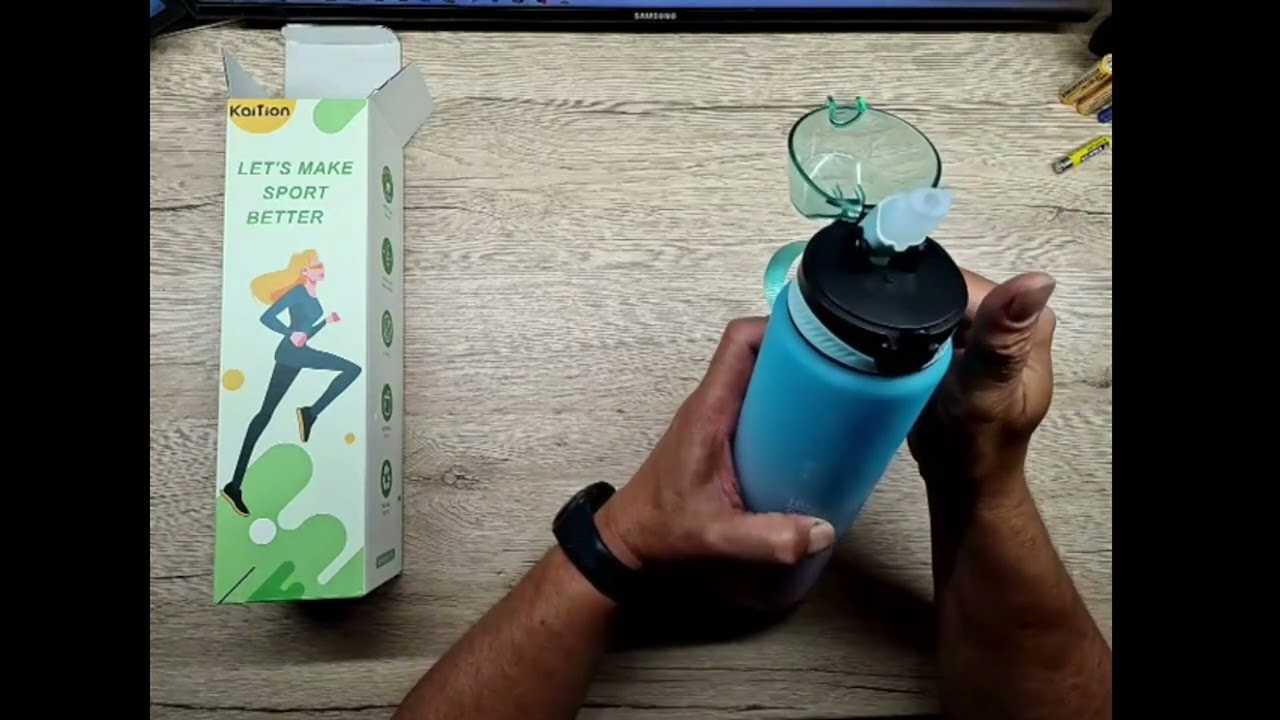 Cannon Sports 1 Liter Sport-Wasserflasche - BPA-frei, Mit 2 Deckeln (Strohhalm & Drückverschluss) | Ideal Für Hockey, Fußball & Fitness