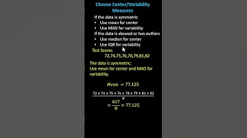 Determine the Best Measure of Center and Variability for Symmetric Data #statistics