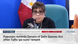 Kapunan reminds Senate of Safe Spaces Act after Tulfo ‘pa-cute’ remark