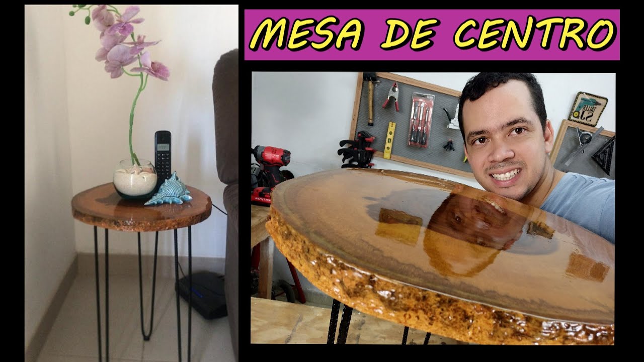 Hermosa Mesa de Centro con Tronco de Árbol 