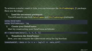 How to Calculate Difference Between Consecutive Rows in Julia DataFrames