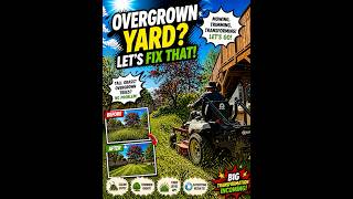 Mowin’ down an overgrown yard!
