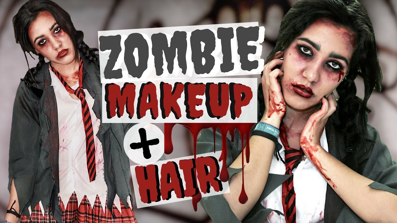 HALLOWEEN 2017 ZOMBIE MAKEUP HAIR TUTORIAL Titalifedreams YouTube