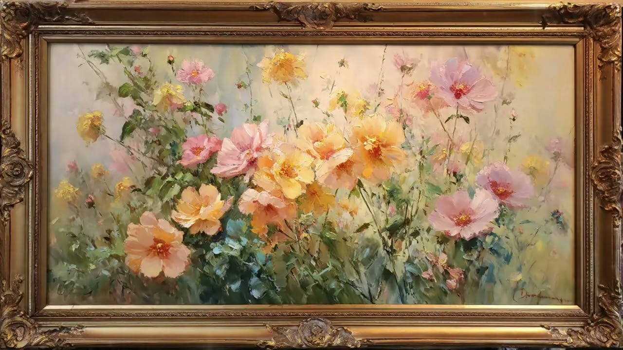 Petals of Romance in Gold | Whispers of Love in Bloom | FRAME 4K