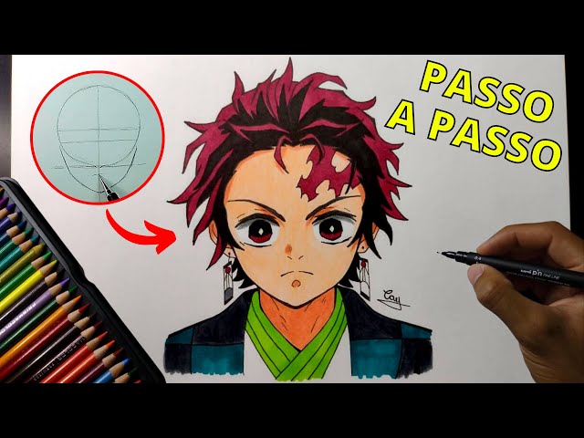 Como Desenhar Personagens de Animes Passo a Passo 🔥 Tanjiro