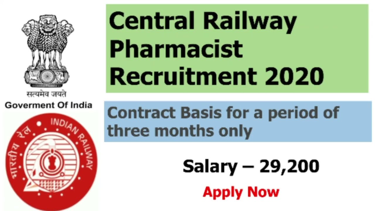 Central Railway Government Pharmacist Job