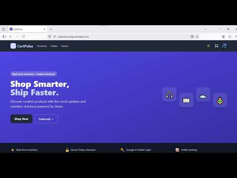 🛒 CartPulse – Real-Time E-Commerce Platform | Node.js React Stripe Socket.io OAuth2 PostgreSQL