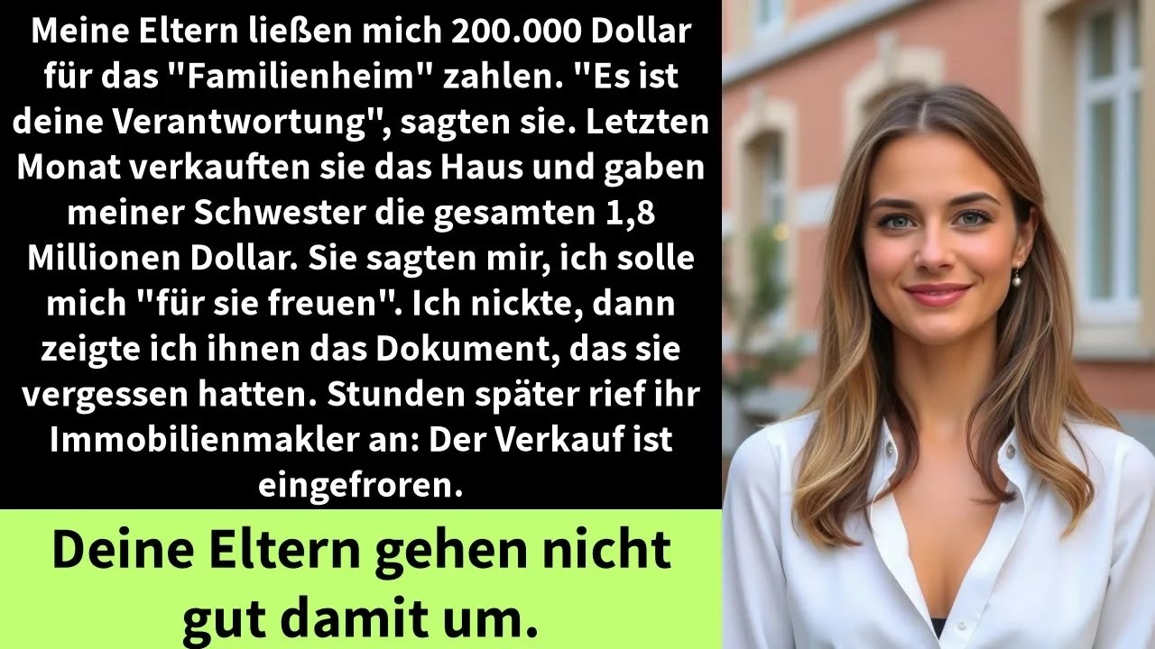 Meine Eltern ließen mich 200 000 Dollar für das ＂Familienheim＂ zahlen  ＂Es ist deine Verantwortu