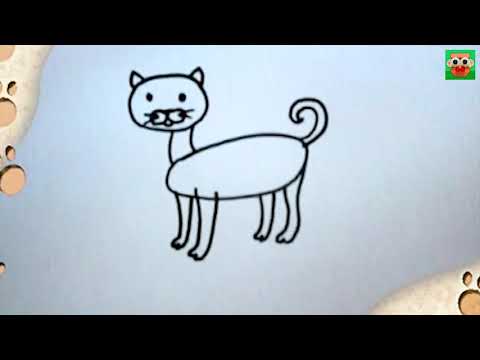 How to draw a cat easy step by step for kids, VẼ CON MÈO ĐƠN GIẢN