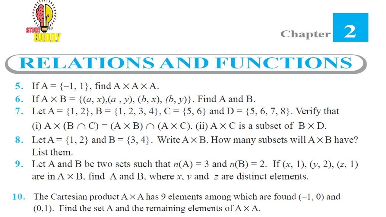 case study question on relation and function class 11