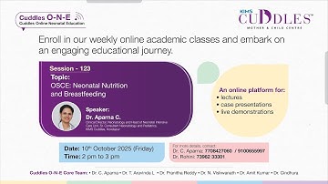 Session 123: " OSCE: Neonatal Nutrition and Breastfeeding " by Dr. C. Aparna | KIMS Cuddles O-N-E