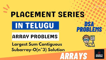 MAXIMUM SUBARRAY SUM-BRUTE FORCE APPROACH|DSA-ARRAY|INTERVIEW PROBLEMS TELUGU|INCLINED TO INTERVIEWS