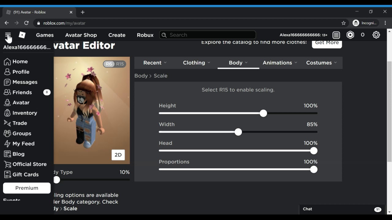 How To Get Thick Thighs For Girls On Roblox Youtube - roblox avatar scaling
