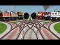 8 Indian Trains Crossing By Diamond Railroad Tracks || Train Games || Train Gameplay Realistic Video