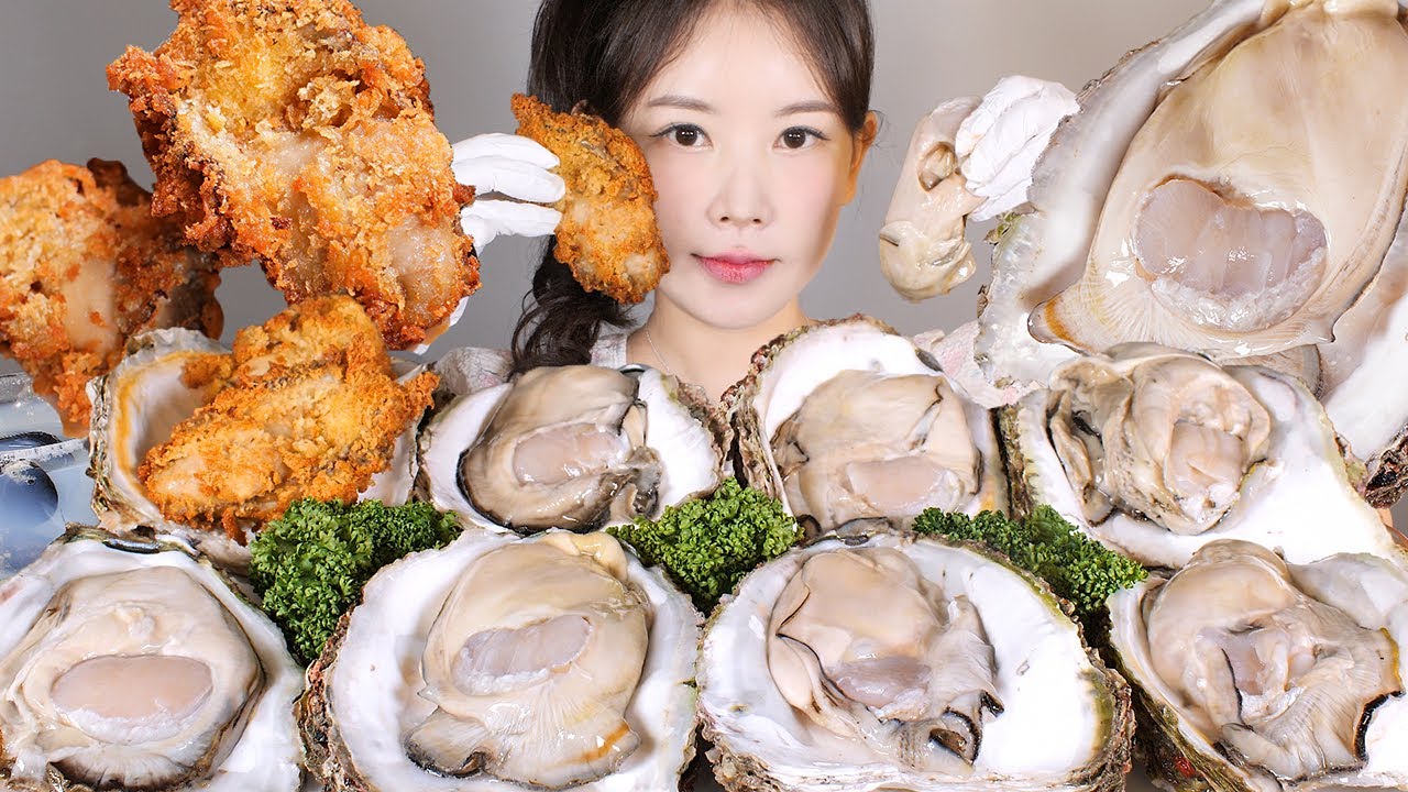 여름 크리미 굴..🦪🤍 여름 제철 크림 바위굴 , 튀김 먹방 Giant Raw Oysters [eating show] mukbang korean food