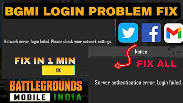 BGMI LOGIN PROBLEM FIX ✅ LOGIN FAILED ISSUE FIX & AUTHENTICATION FAILED OR NETWORK ERROR ALL FIX