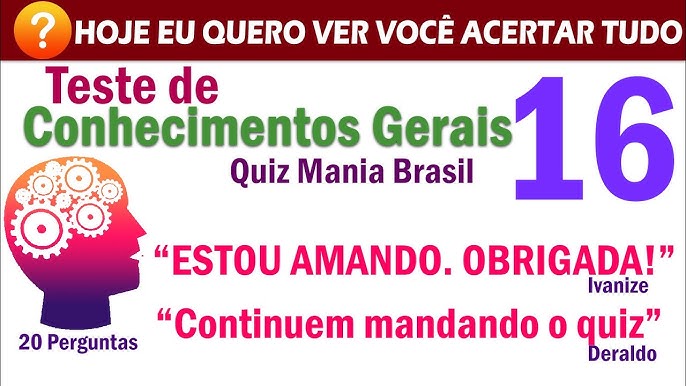 🔴 Quiz Conhecimentos Gerais 6 - O melhor desafio 30 Perguntas super  curiosas - Quiz Mania Brasil 