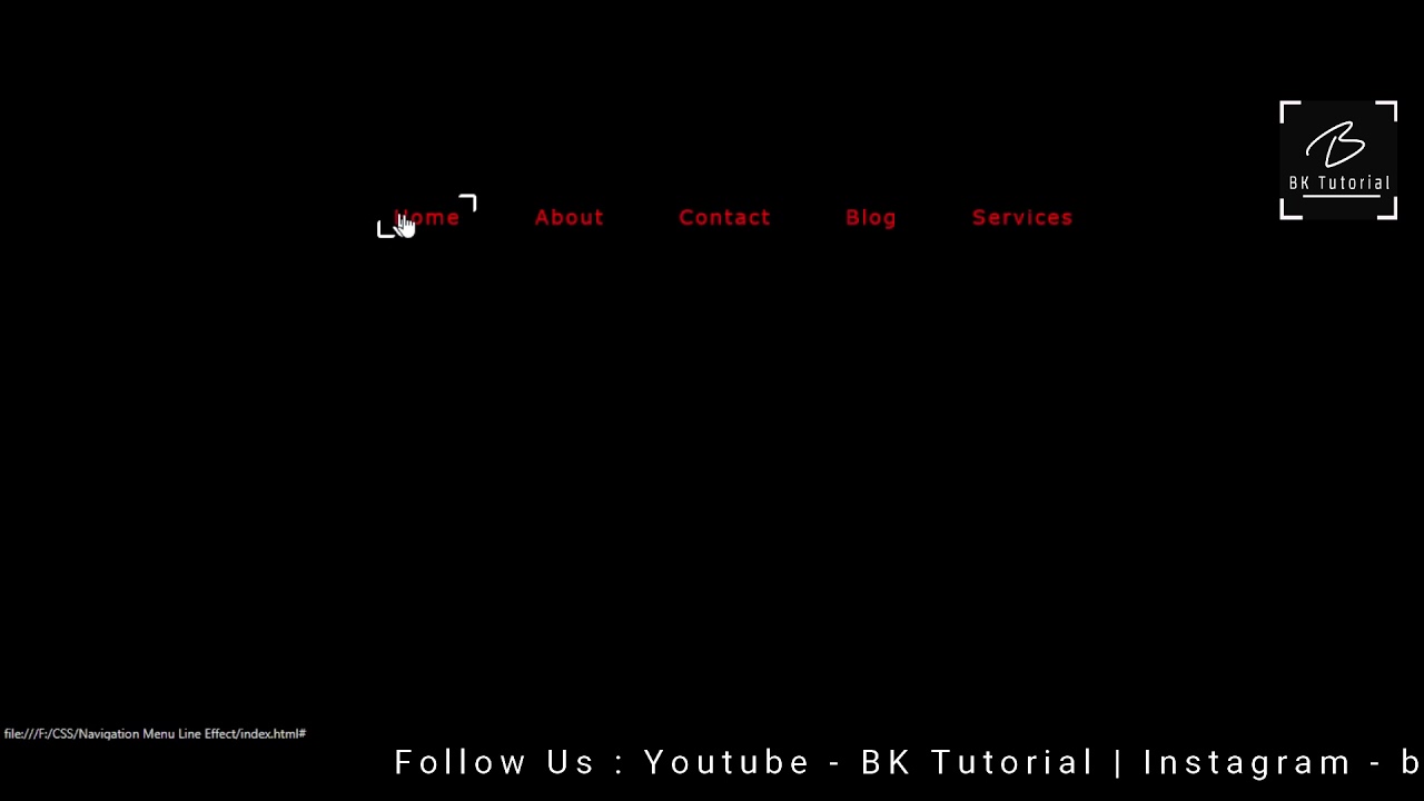 Create Navigation Menu Line Hover Effect || Create Navbar Menu by 
