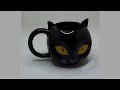 Caneca Gatinho Olhos Amarelos Colecionável Temática de Porcelana