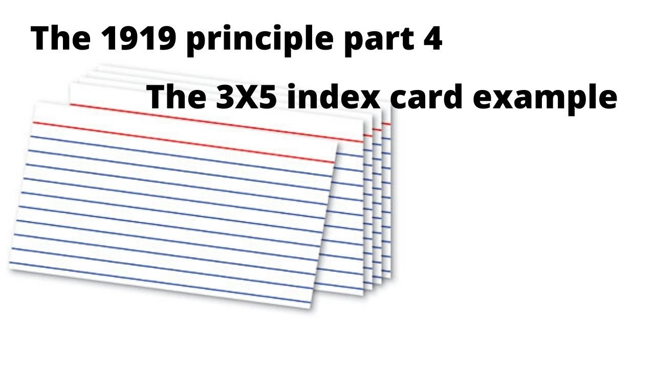 The 3X5 Index Card Example YouTube