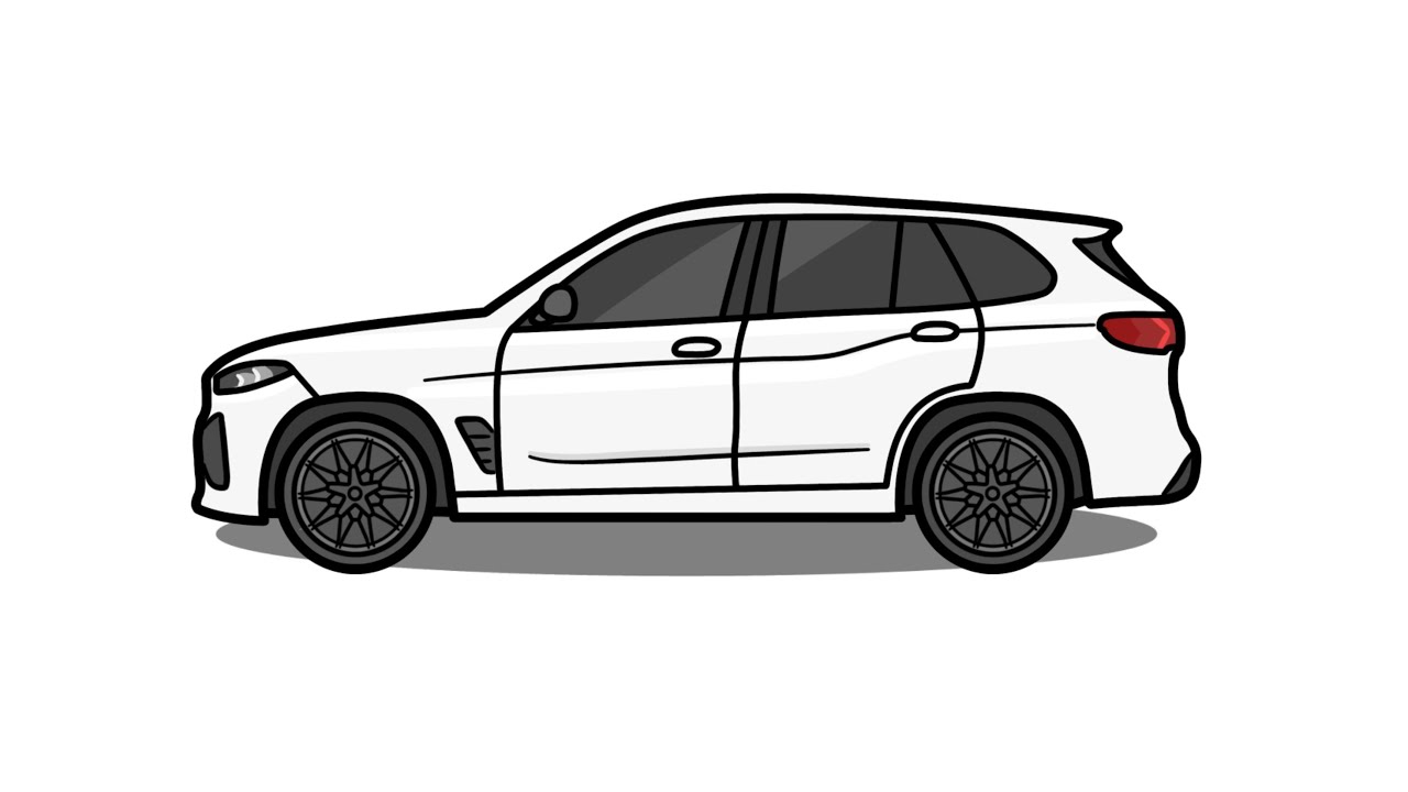How to draw a BMW X5 M easy | Drawing bmw x5m f95 suv step by step