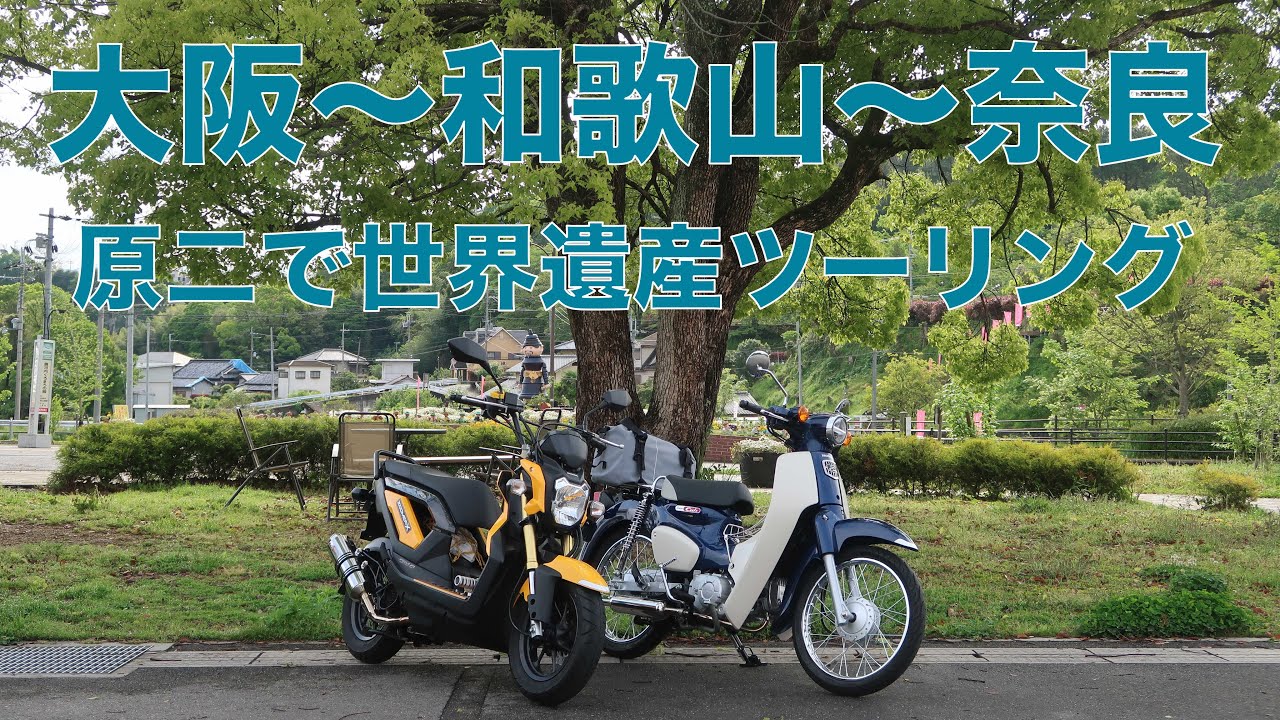 スーパーカブ110(JA44)で原付二種ツーリング！大阪〜和歌山〜奈良の世界遺産巡り！[慈尊院/丹生官省符神社/丹生都比売神社/二軒目飯店/石上神社/中西ピーナツ]