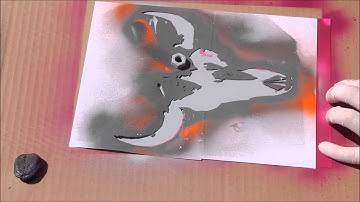 3 layer stencil of a cow skull