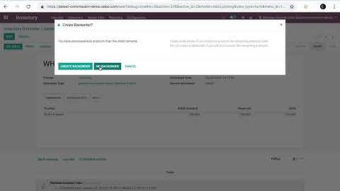 Odoo V12 - Backorders