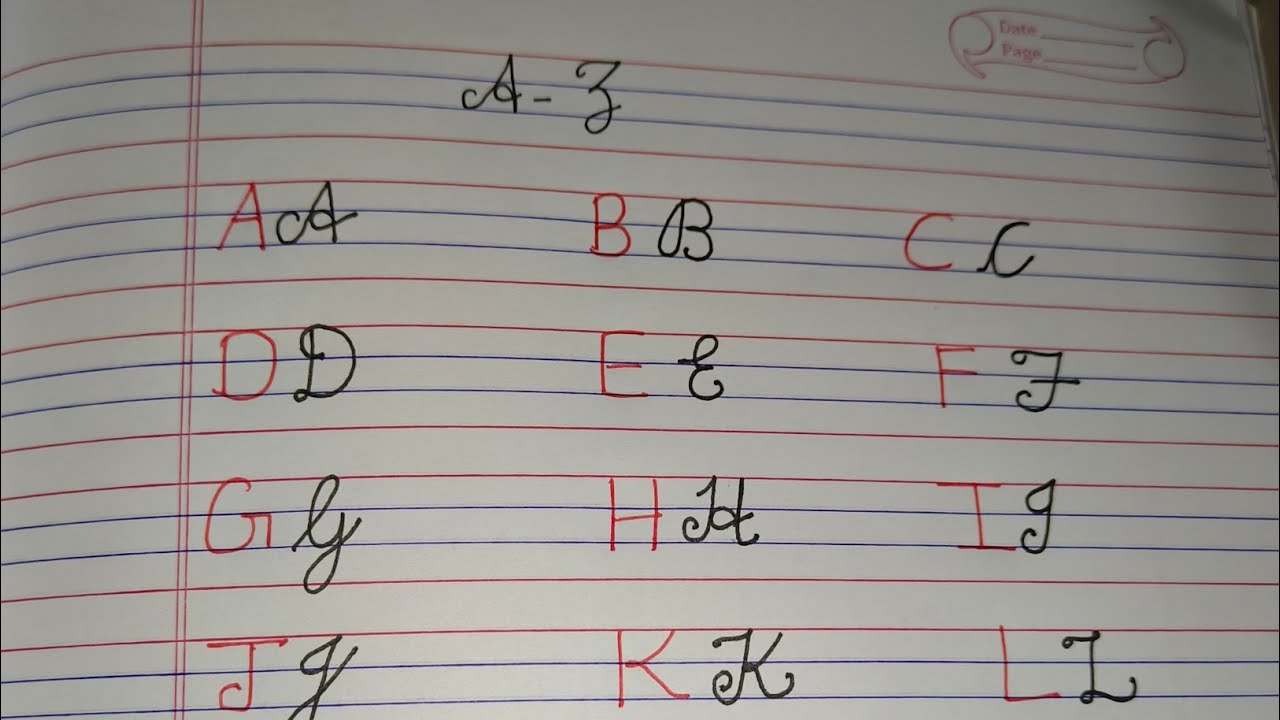 How to write in Cursive |Cursive writing A to Z | Cursive Capital ...
