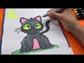 How to Draw a Scary Black Cat 🐈⬛ | Halloween Drawing | Step-by-Step Tutorial
