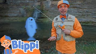 blippi goes fishing it s storytime blippi moonbug kids
