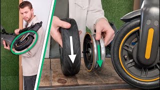 Ninebot Max G30 Tutorial  How to change the tubeless tyre on the front wheel  Segway KickScooter