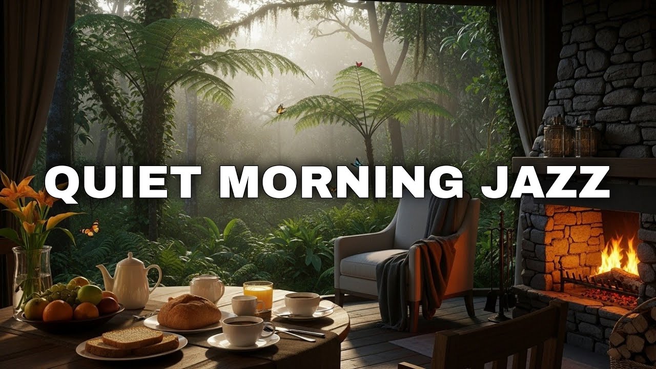 Quiet Morning Jazz ☕🔥 | Peaceful Cabin Breakfast with Coffee and Nature ...