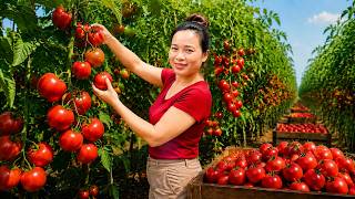 TIMELAPSE - 365 Days Harvesting Tomato Garden, Loading Full Truck & GoTo Market Sell