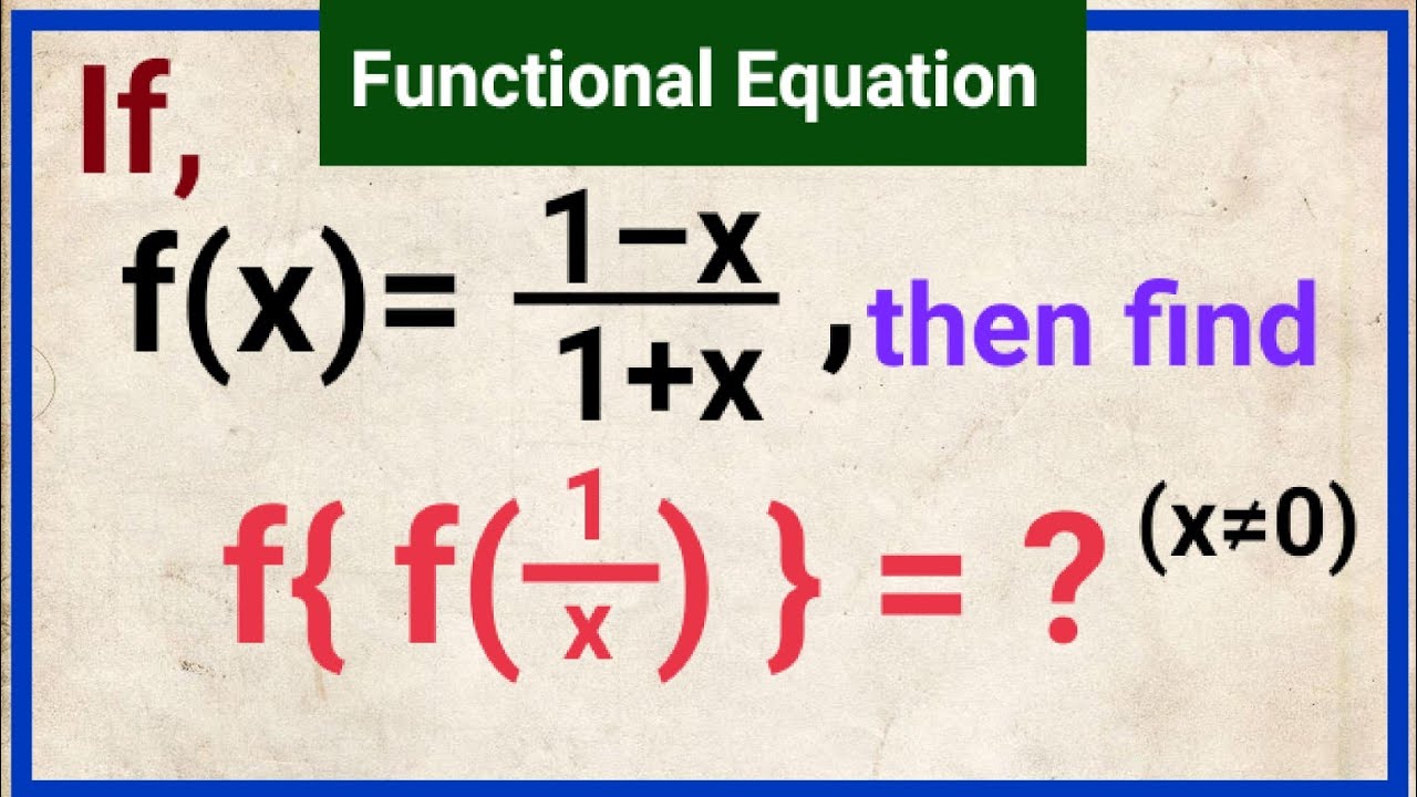 A Nice Functional Problem . - YouTube