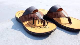 sandal gunung outdoor kulit - TROY 795 HITAM