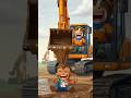 Oops! Mud Splash Gone Wrong! 😂 Excavator Fun for Kids #shorts #babyvideos #excavator #cartoon #cow
